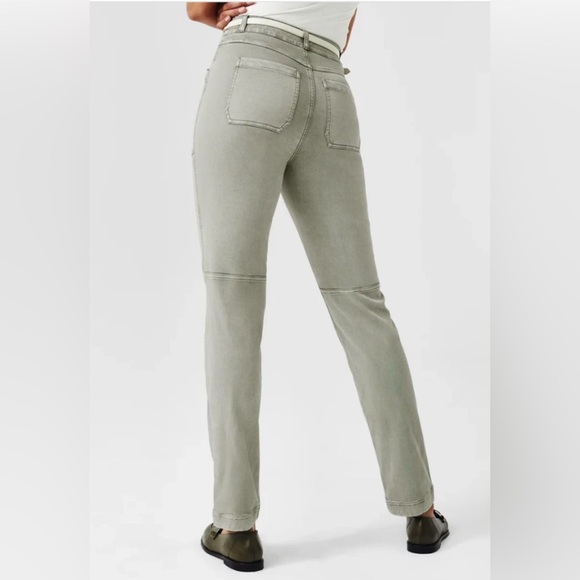 SPANX Stretch Twill Straight Leg Pants - Green size medium - Picture 2 of 7